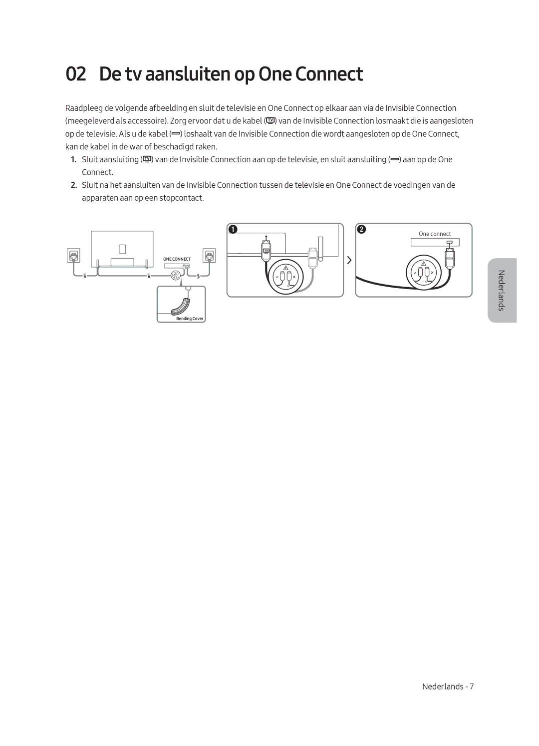 Samsung QE88Q9FAMLXXN, QE65Q9FAMLXXN manual De tv aansluiten op One Connect 