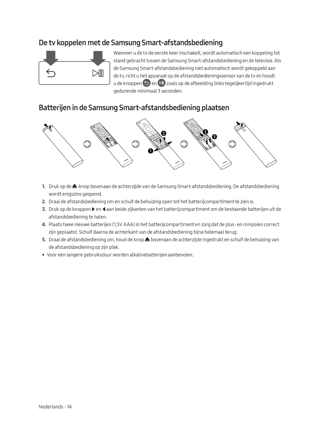 Samsung QE65Q9FAMLXXN, QE88Q9FAMLXXN manual De tv koppelen met de Samsung Smart-afstandsbediening 