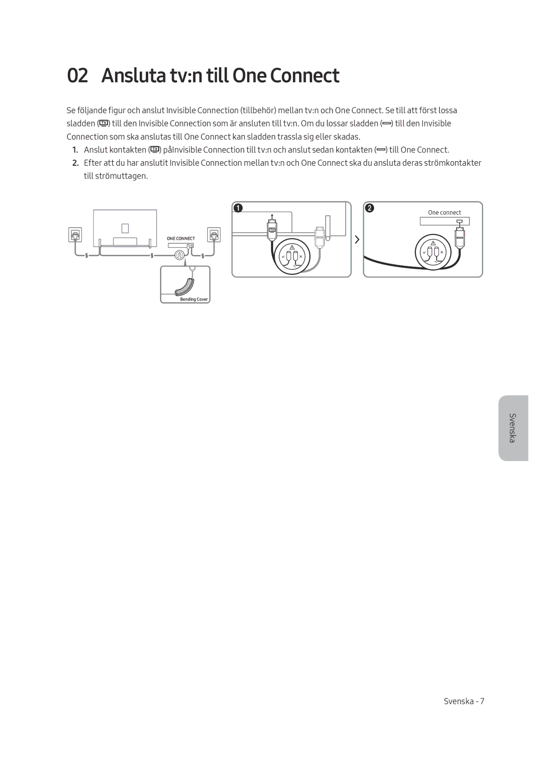 Samsung QE88Q9FAMTXXC, QE65Q9FAMTXXH, QE65Q9FAMTXXC, QE88Q9FAMTXXH manual Ansluta tvn till One Connect 