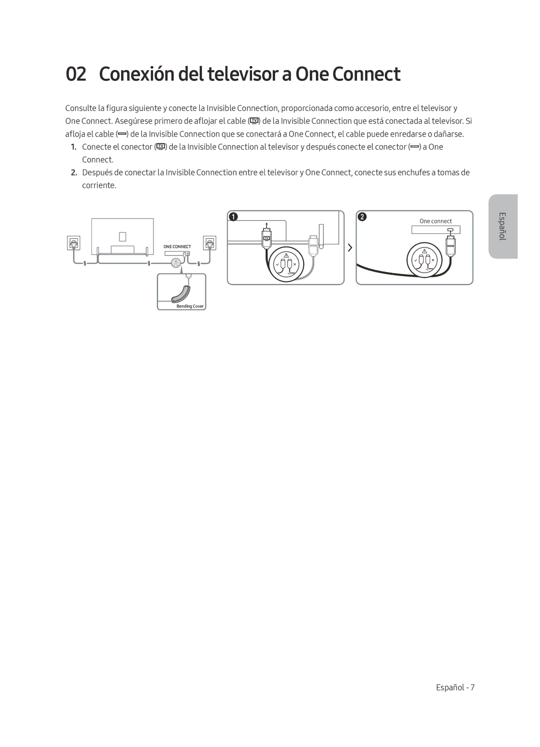 Samsung QE88Q9FAMTXXH, QE65Q9FAMTXXH, QE88Q9FAMTXXC, QE65Q9FAMTXXC manual Conexión del televisor a One Connect 