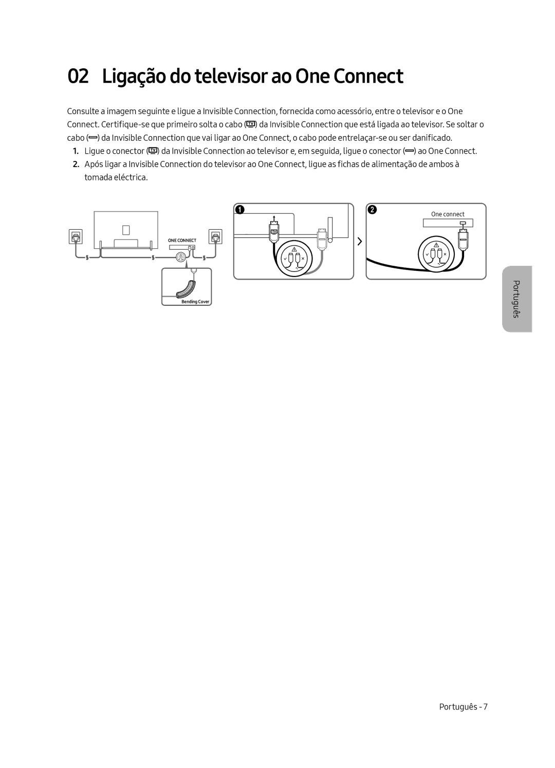 Samsung QE88Q9FAMTXXC, QE65Q9FAMTXXH, QE65Q9FAMTXXC, QE88Q9FAMTXXH manual Ligação do televisor ao One Connect 