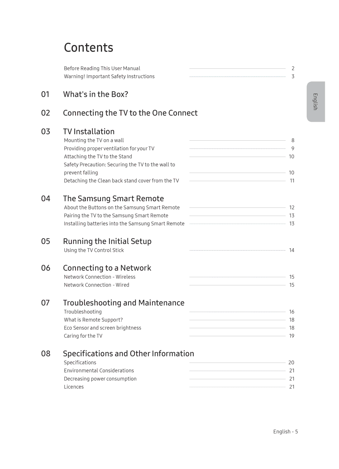 Samsung QE65Q9FNAUXRU manual Contents 