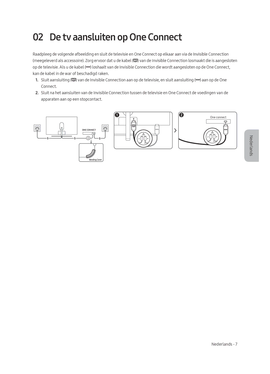 Samsung QE49Q7FAMLXXN, QE75Q7FAMLXXN, QE55Q7FAMLXXN, QE65Q7FAMLXXN manual De tv aansluiten op One Connect 