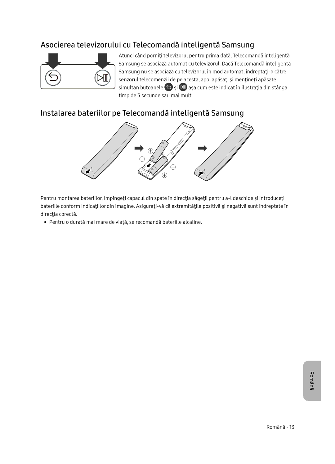 Samsung QE75Q7FNATXXH, QE55Q7FNATXXH, QE65Q7FNATXXH manual Asocierea televizorului cu Telecomandă inteligentă Samsung 