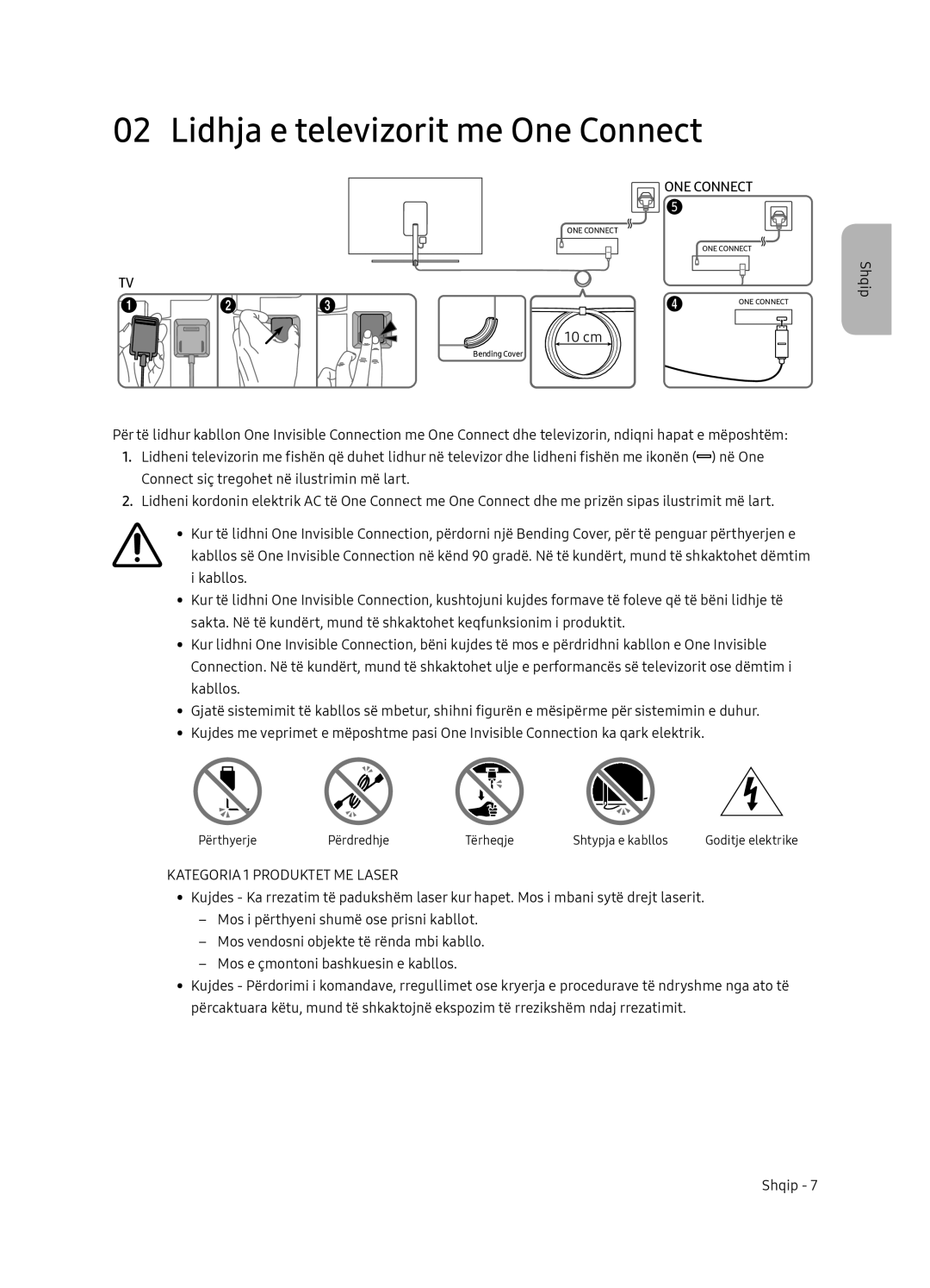 Samsung QE65Q7FNATXXH, QE75Q7FNATXXH, QE55Q7FNATXXH Lidhja e televizorit me One Connect, Kategoria 1 Produktet ME Laser 