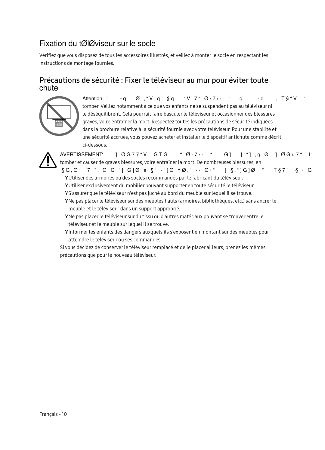 Samsung QE75Q7FNATXXH, QE55Q7FNATXXH, QE65Q7FNATXXH manual Fixation du téléviseur sur le socle 