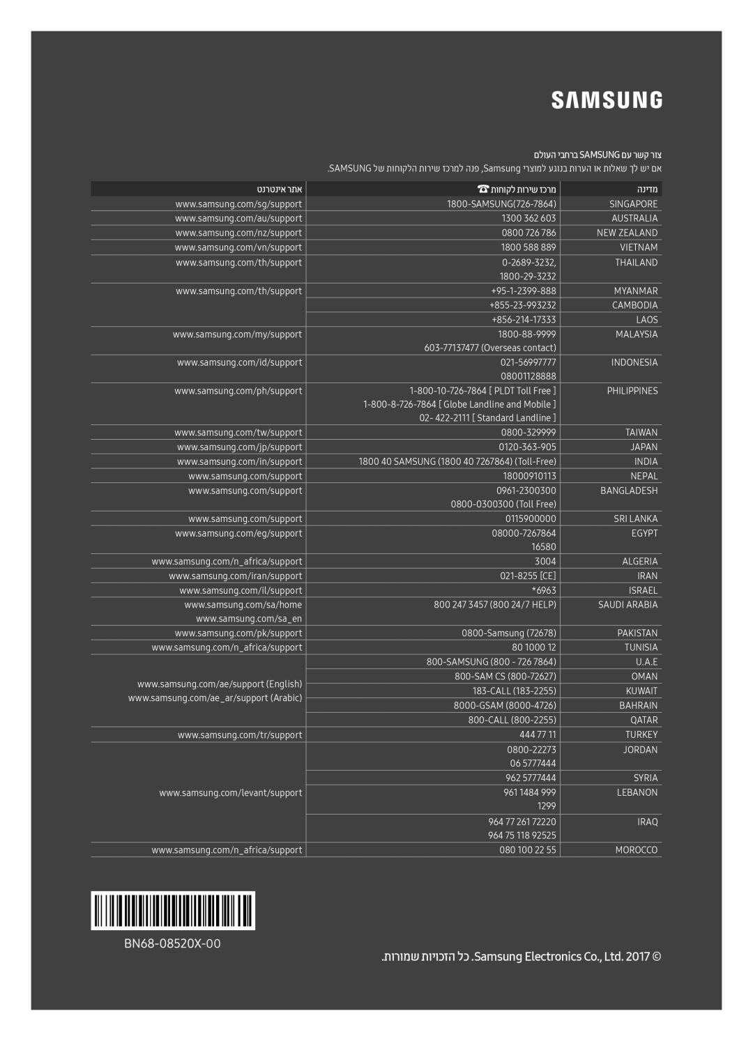 Samsung QE88Q9FAMTXSQ, QE65Q9FAMTXSQ manual םלועה יבחרב Samsung םע רשק רוצ 