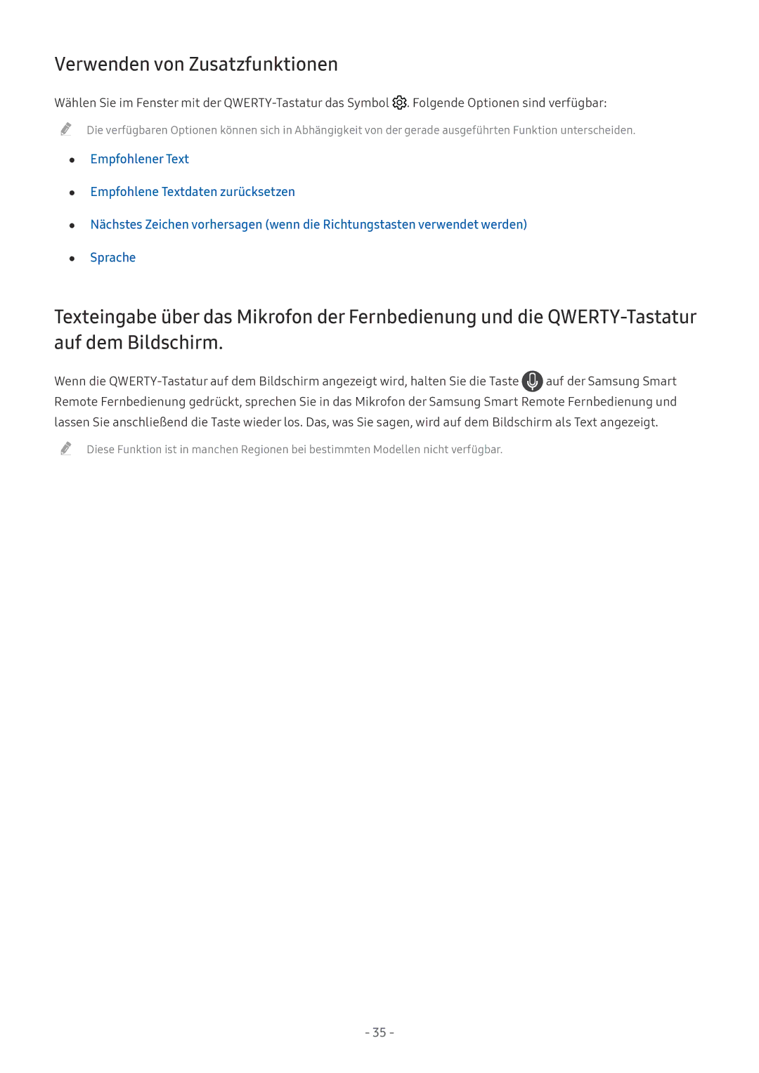 Samsung UE65LS003AUXZG, QE88Q9FGMTXZG, UE65MU9009TXZG, UE55MU7009TXZG, UE49MU8009TXZG manual Verwenden von Zusatzfunktionen 