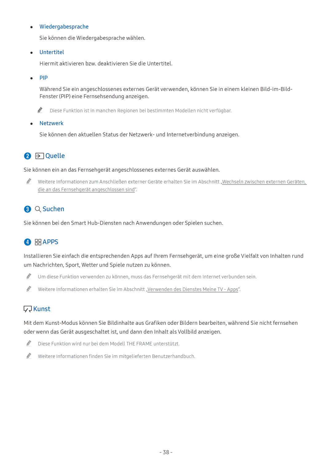 Samsung QE65Q8CGMTXZG, QE88Q9FGMTXZG, UE65MU9009TXZG, UE55MU7009TXZG, UE49MU8009TXZG Wiedergabesprache, Untertitel, Netzwerk 