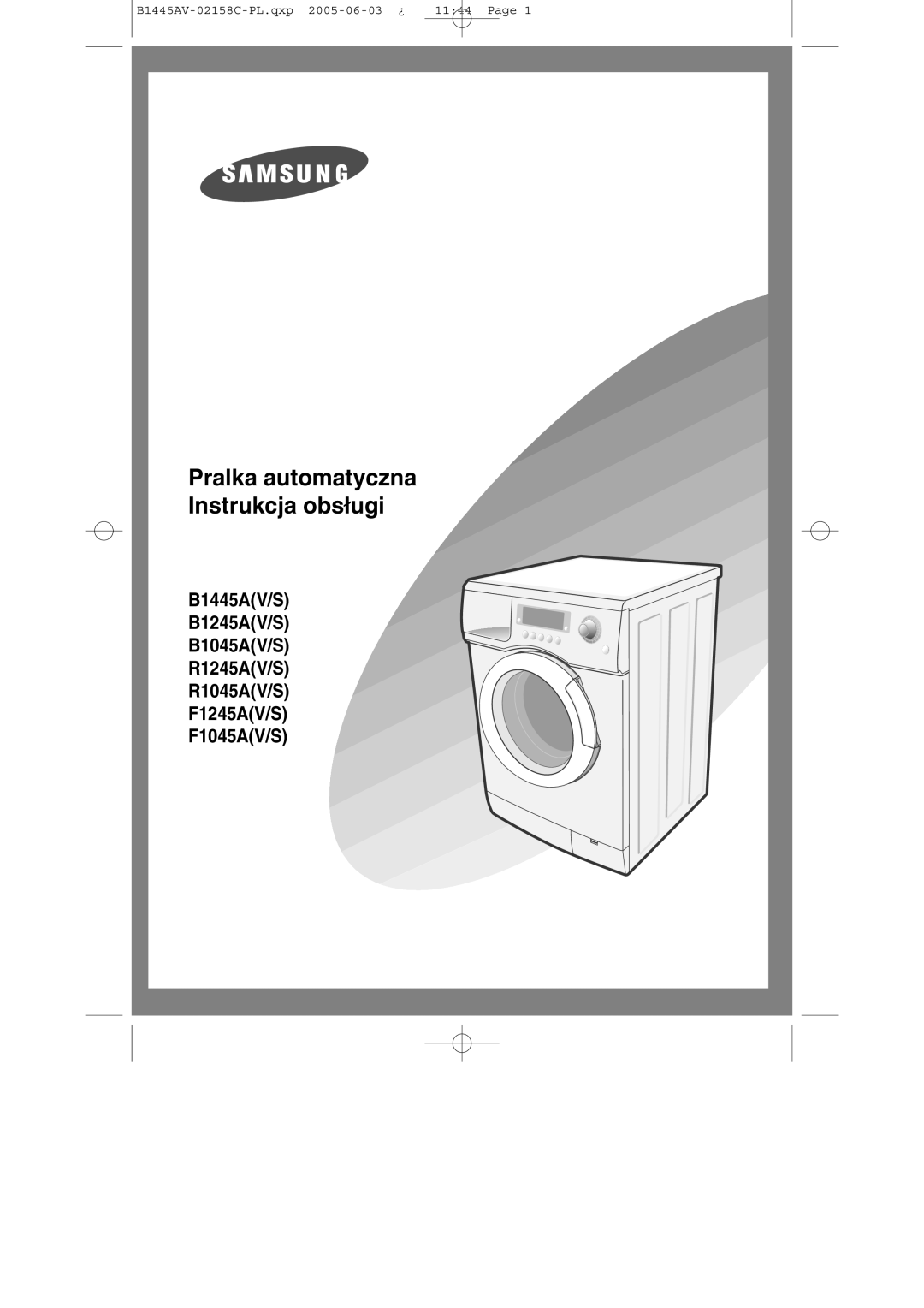 Samsung R1045AVGW1/XEO, R1045AVGW1XEH manual Pralka automatyczna Instrukcja obsługi 