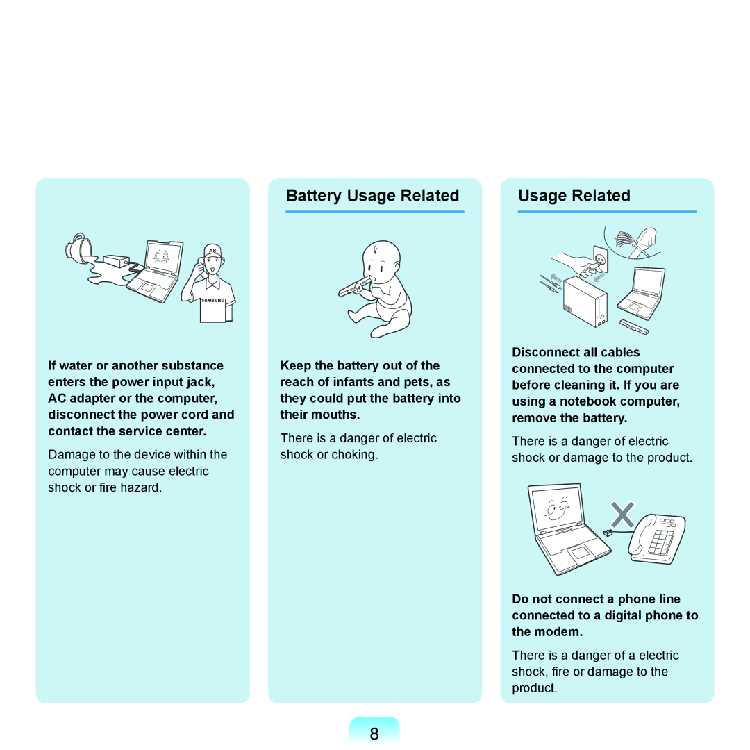 Samsung R25plus, R20plus, R26plus, R21plus, R19plus manual Battery Usage Related 