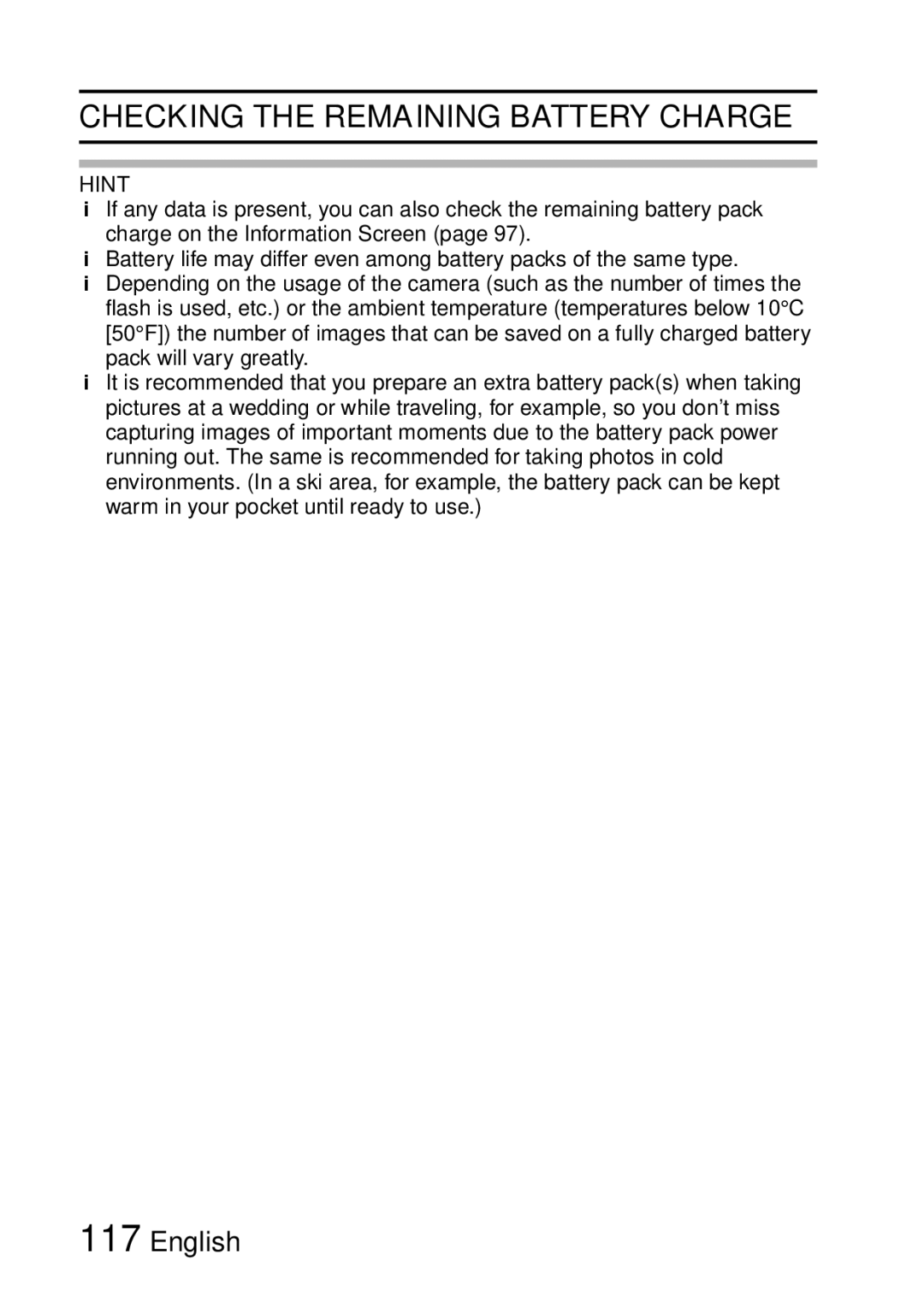 Samsung R50 instruction manual Checking the Remaining Battery Charge 