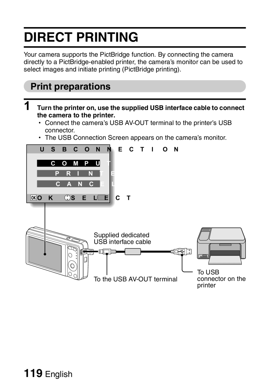 Samsung R50 instruction manual Direct Printing, Print preparations 