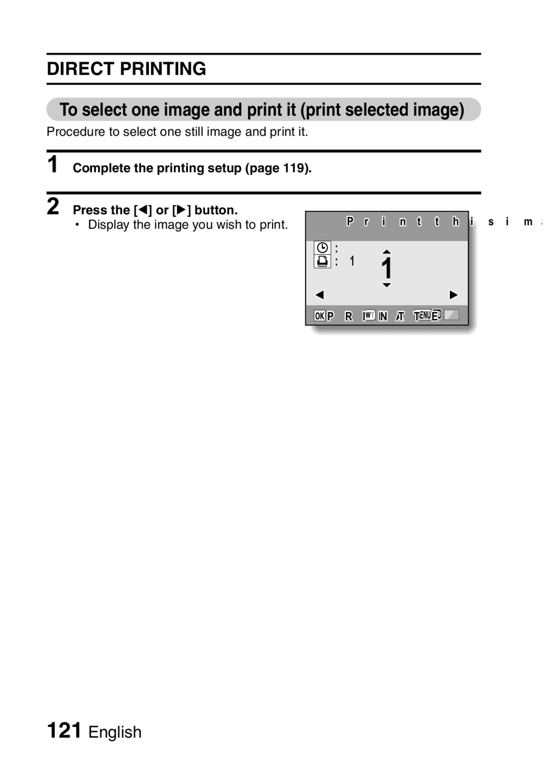 Samsung R50 instruction manual Direct Printing, To select one image and print it print selected image 