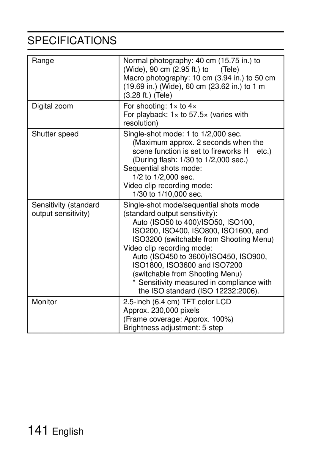 Samsung R50 instruction manual Specifications 