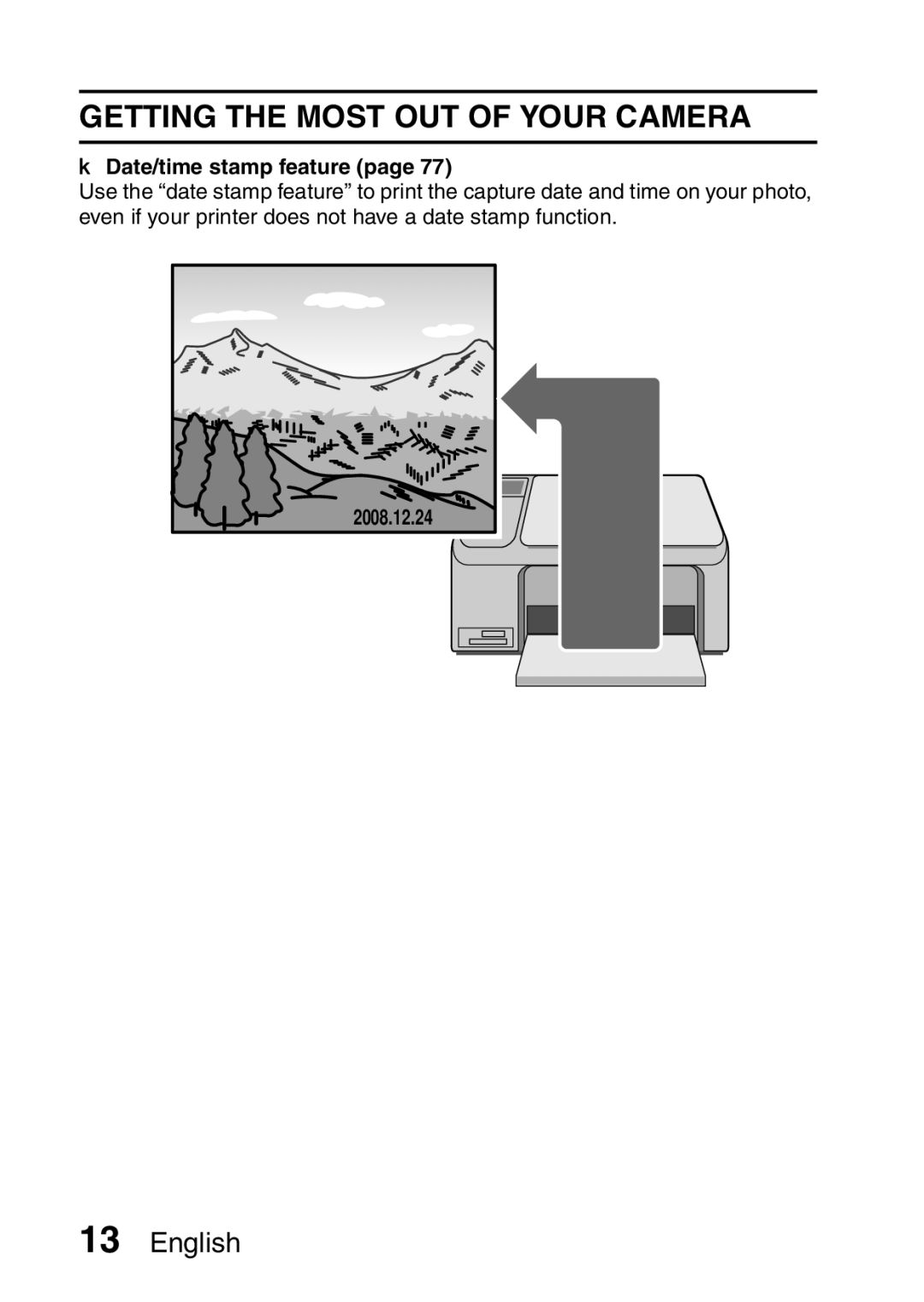 Samsung R50 instruction manual Getting the Most OUT of Your Camera, Date/time stamp feature, 2008.12.24 