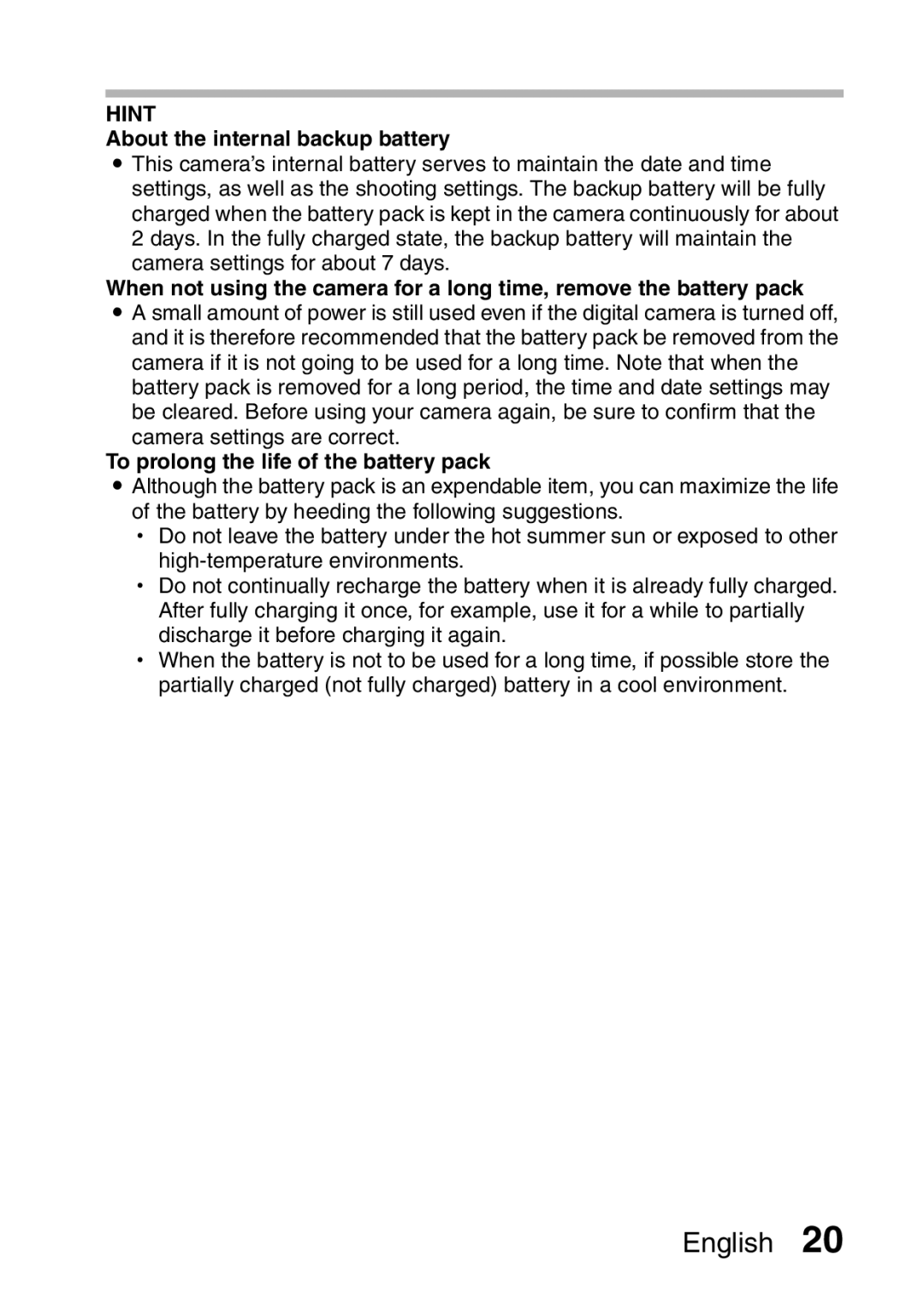 Samsung R50 instruction manual About the internal backup battery, To prolong the life of the battery pack 