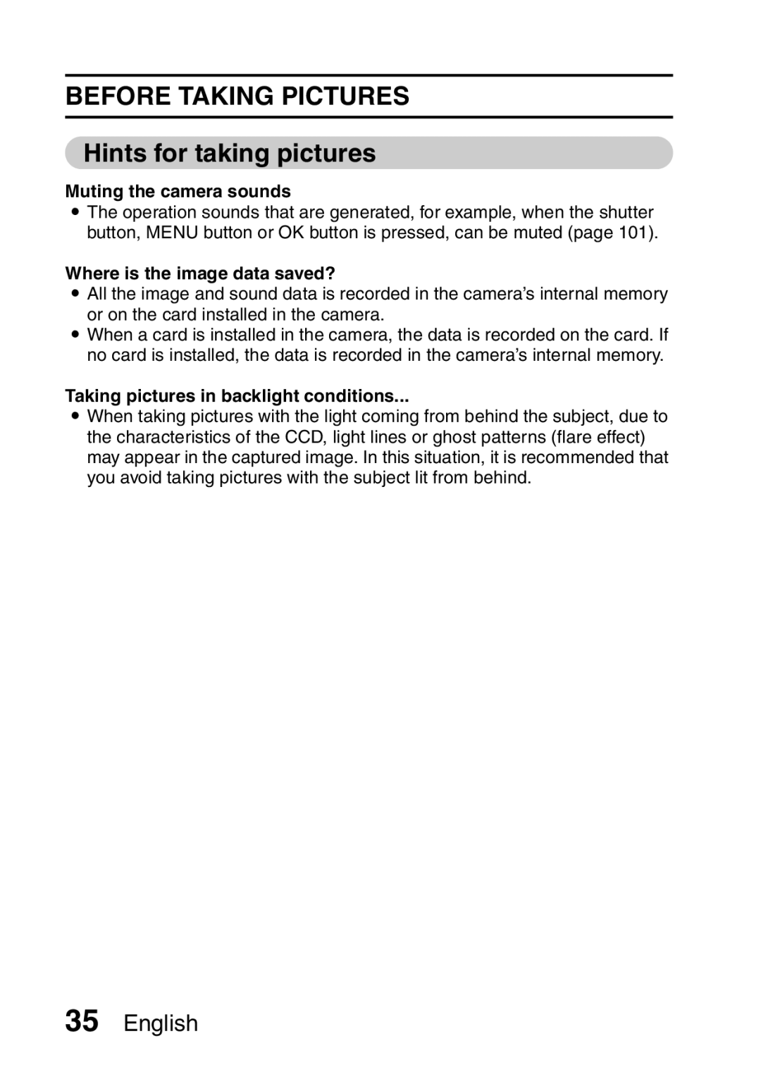 Samsung R50 instruction manual Hints for taking pictures, Muting the camera sounds, Where is the image data saved? 