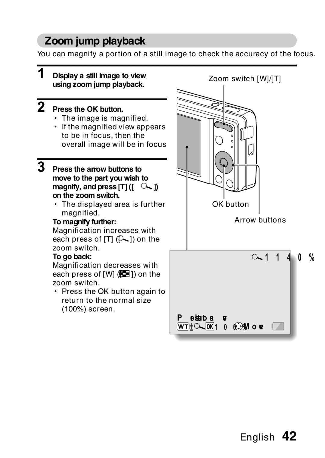 Samsung R50 instruction manual Zoom jump playback 