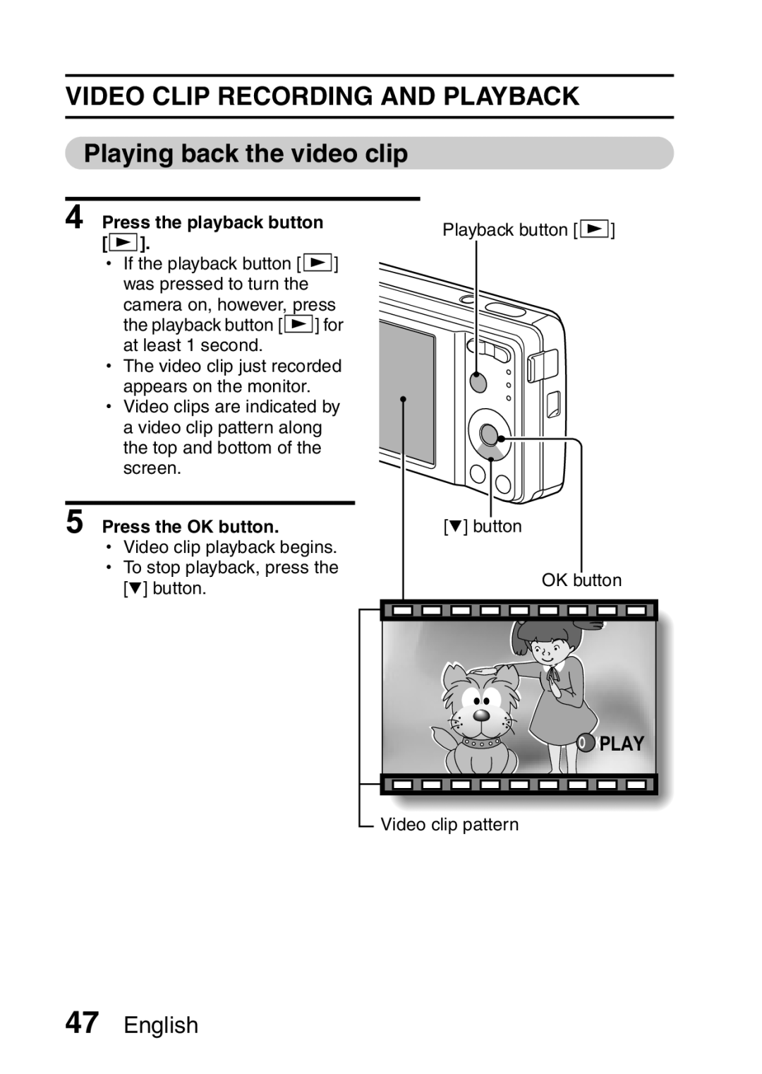 Samsung R50 instruction manual Video Clip Recording and Playback, Playing back the video clip 