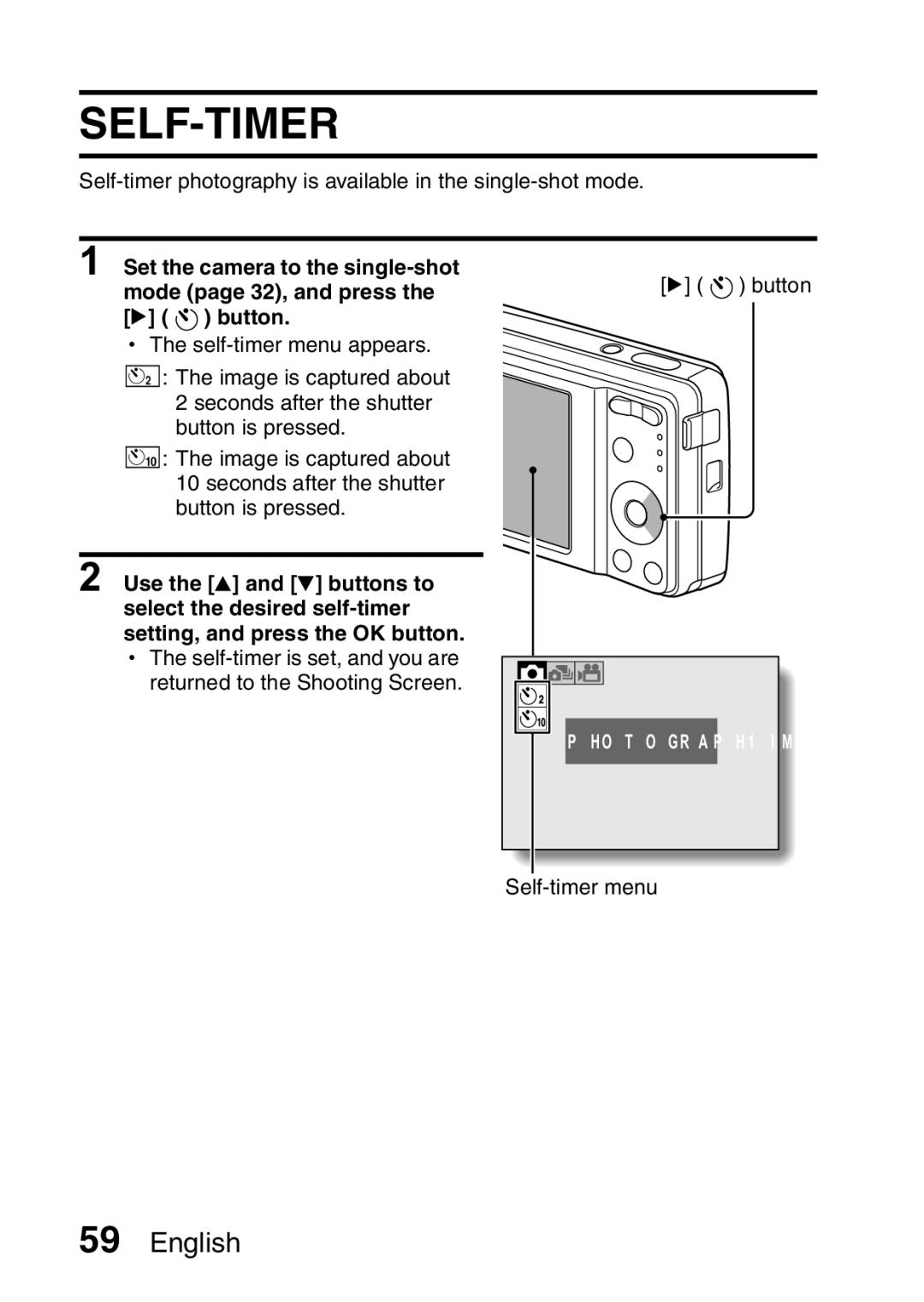 Samsung R50 instruction manual Self-Timer 