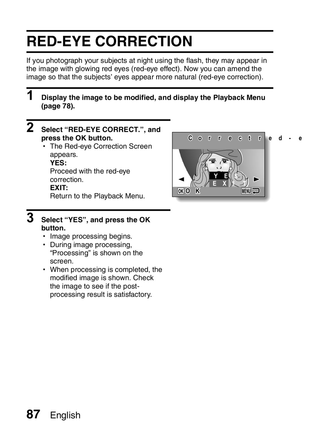 Samsung R50 instruction manual RED-EYE Correction 