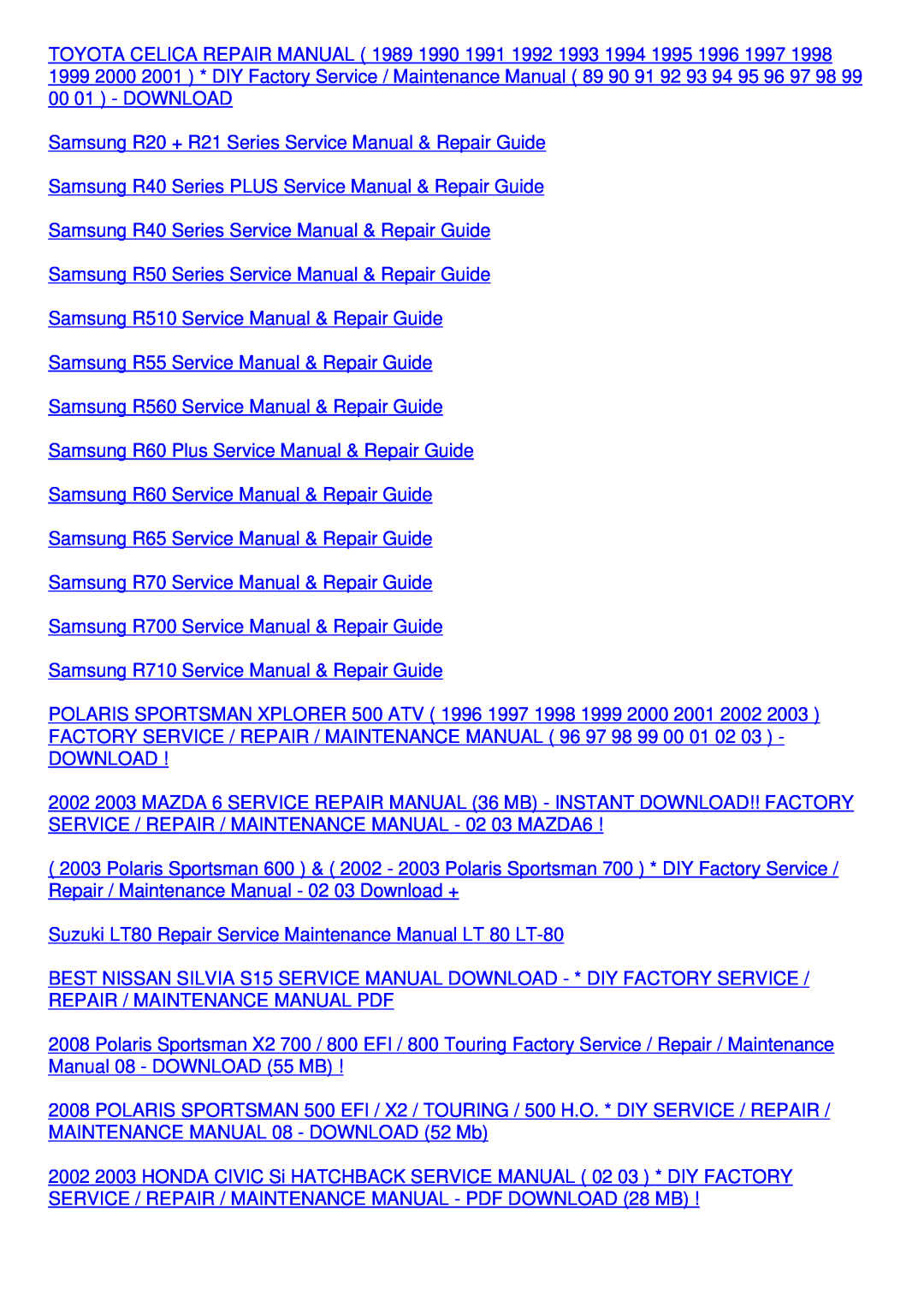 Samsung R710 Samsung R20 + R21 Series Service Manual & Repair Guide, Samsung R40 Series PLUS Service Manual & Repair Guide 