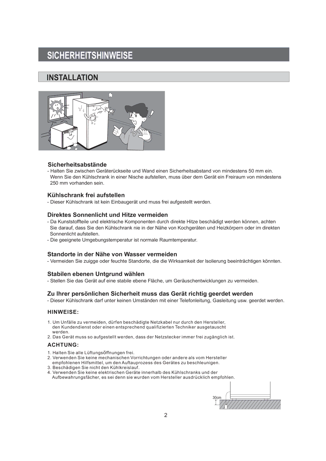 Samsung RA06FAGW2/XEG manual Sicherheitshinweise, Installation 