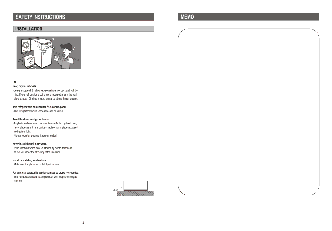 Samsung RA12CCSWQN/XEF manual Safety Instructions, Installation 