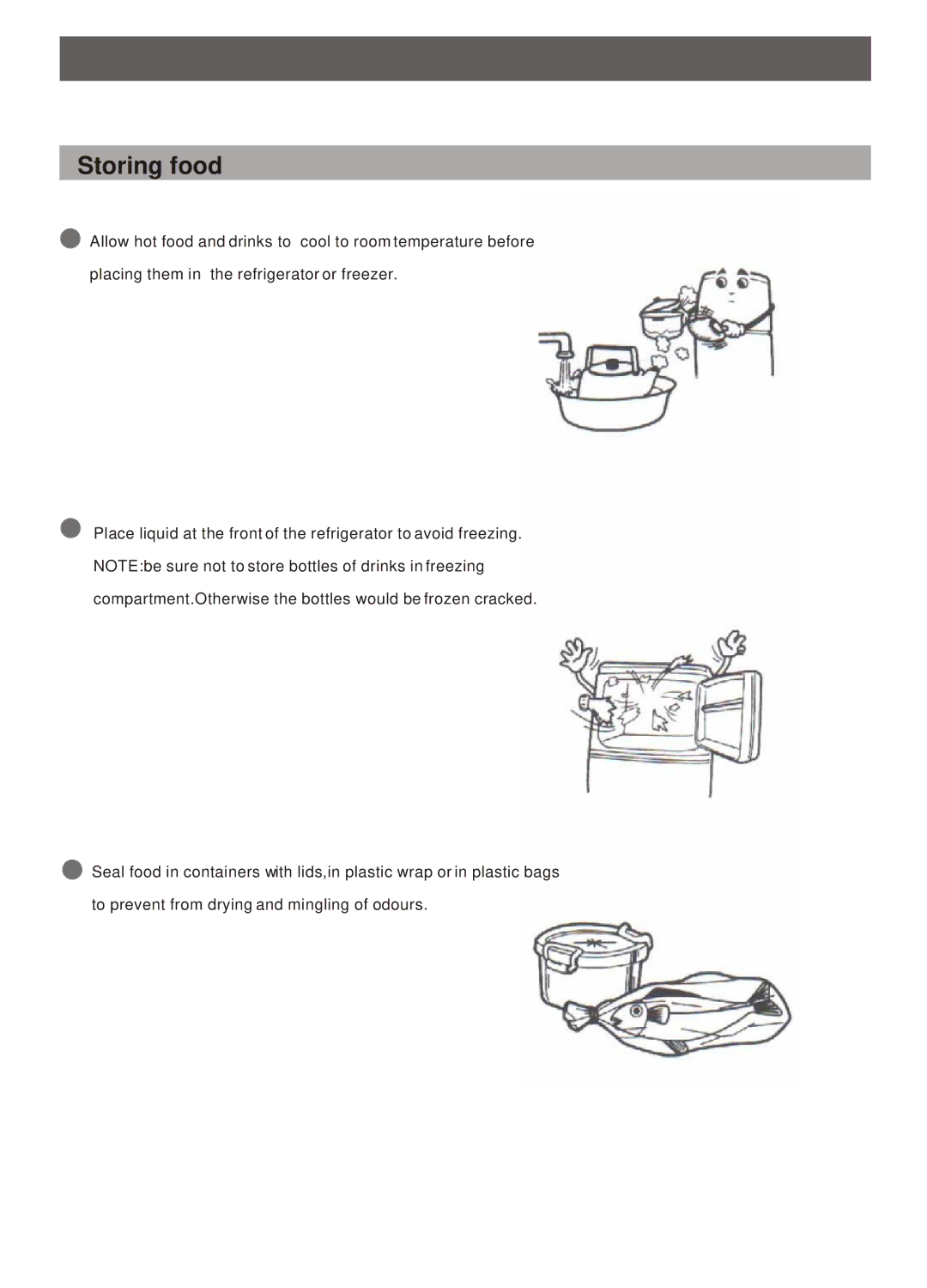 Samsung SG17BPSWKL/FMC, RA18FHSS3/XSE, SG19BPSWKL/FMC, S19ENPNTQL/MOH, S19ENPSWQL/MOH, S19ENPLGQL/MOH manual Storing food 