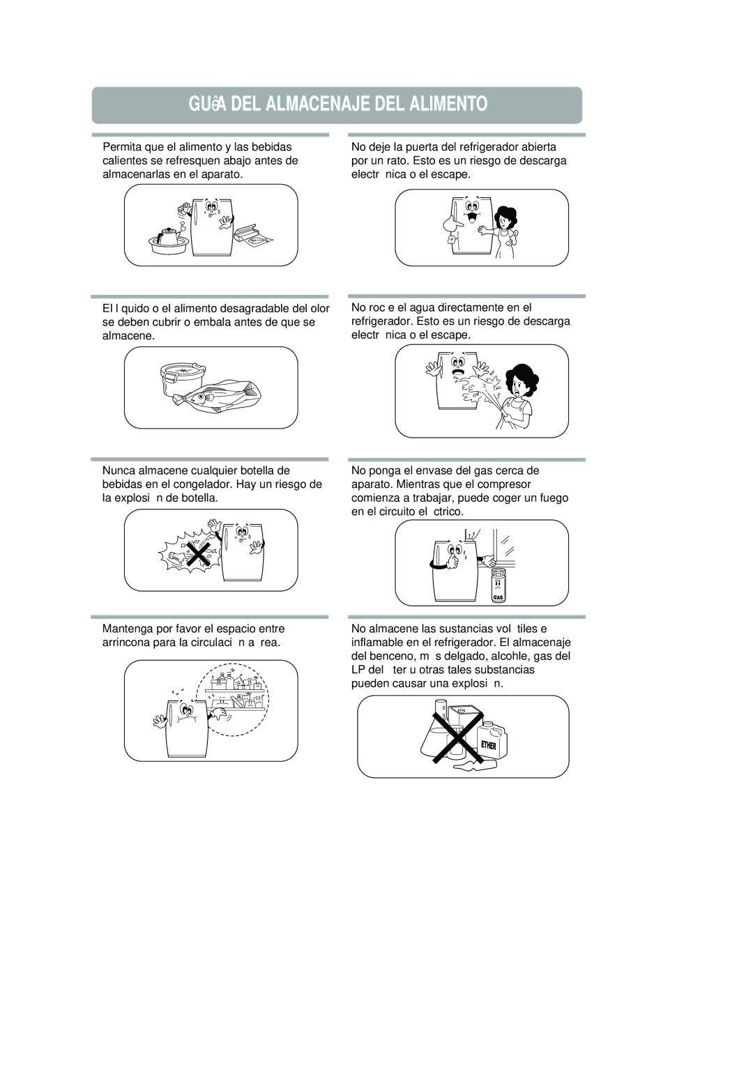 Samsung RA18FHSS1/CHA, RA18FHSW1/CHA manual Guía DEL Almacenaje DEL Alimento 