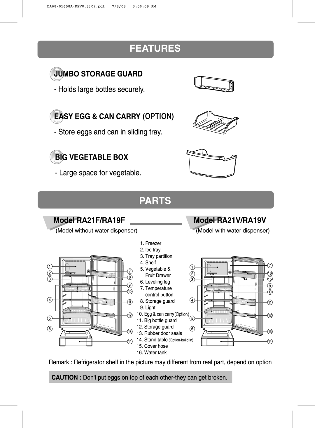 Samsung RA21FASW1/JUM, RA19FCSW1/AIE, RA21FASS1/SUT, RA21FCSW1/GAR, RA19FAAS1/CHA, RA19FASW1/ATC, RA19FASW1/CHA manual Option 