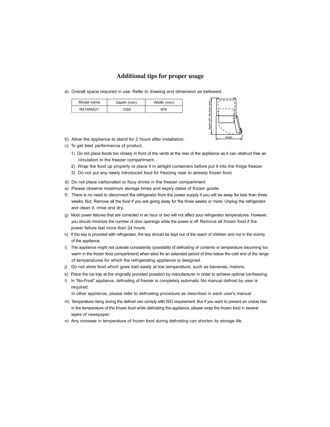 Samsung RA19F/RA19V, RA21F/RA21V manual 