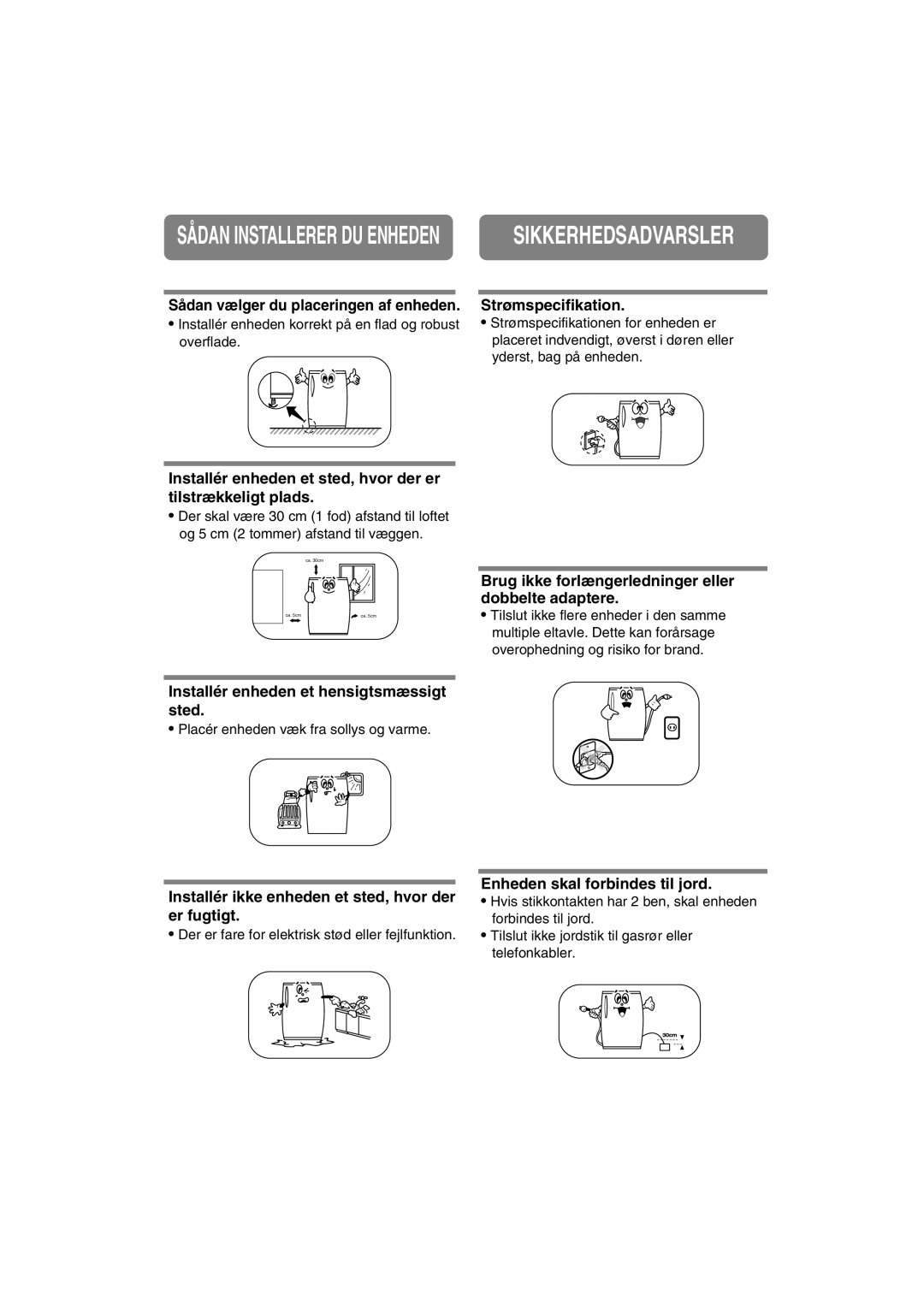 Samsung RA20FHSS1/XEE, RA20FHSW1/XEE manual Sådan Installerer DU Enheden 