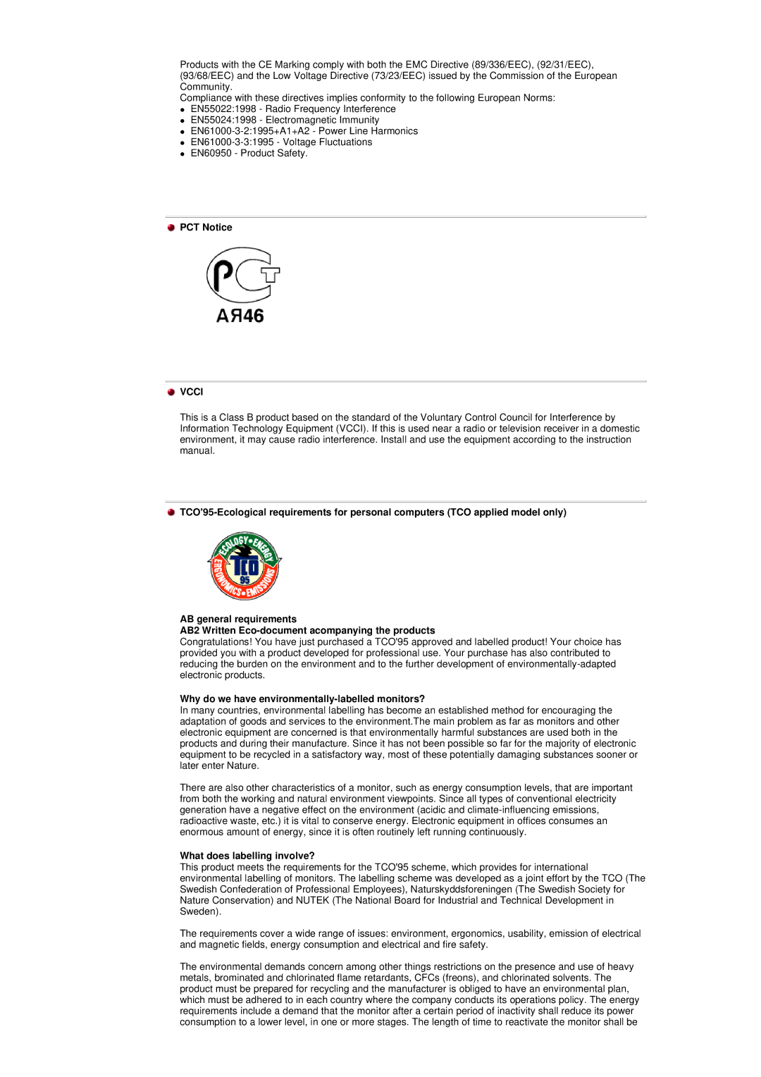 Samsung RB17ASSS/EDC manual PCT Notice, Why do we have environmentally-labelled monitors?, What does labelling involve? 