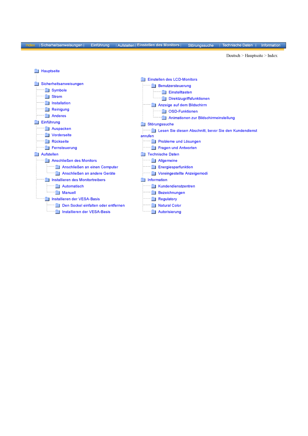 Samsung RB15ASSST/EDC, RB17ASSS/EDC, RB15ASSS/EDC, RB17ASSST/EDC manual Deutsch Hauptseite Index 