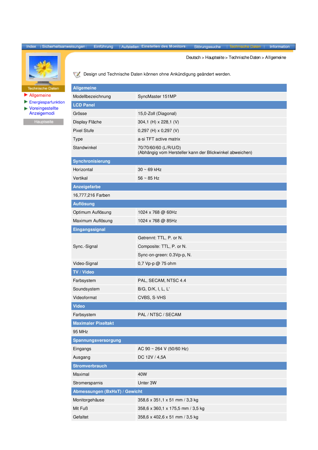 Samsung RB15ASSST/EDC, RB17ASSS/EDC, RB15ASSS/EDC, RB17ASSST/EDC manual Allgemeine 