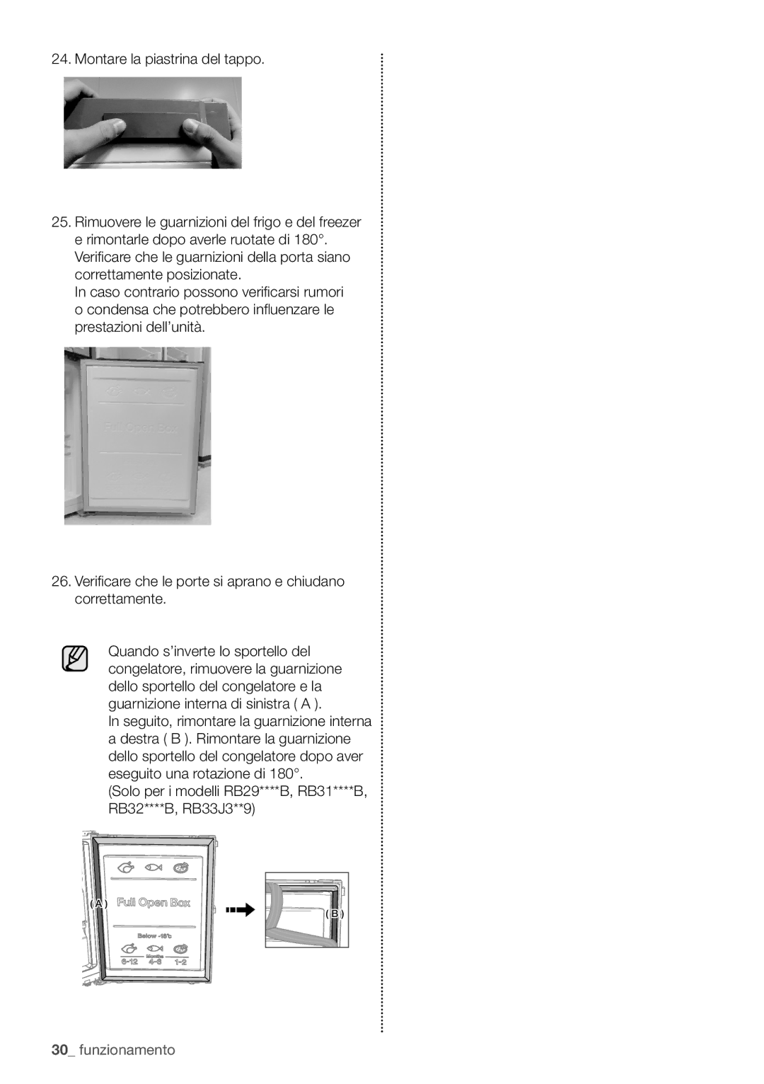 Samsung RB29HSR2DSA/ES, RB29HSR2DSA/EF, RB29FERNCWW/EF, RB29HSR2DSA/EG, RB29FERNDSA/ES, RB29HER2CSA/ES manual Funzionamento 