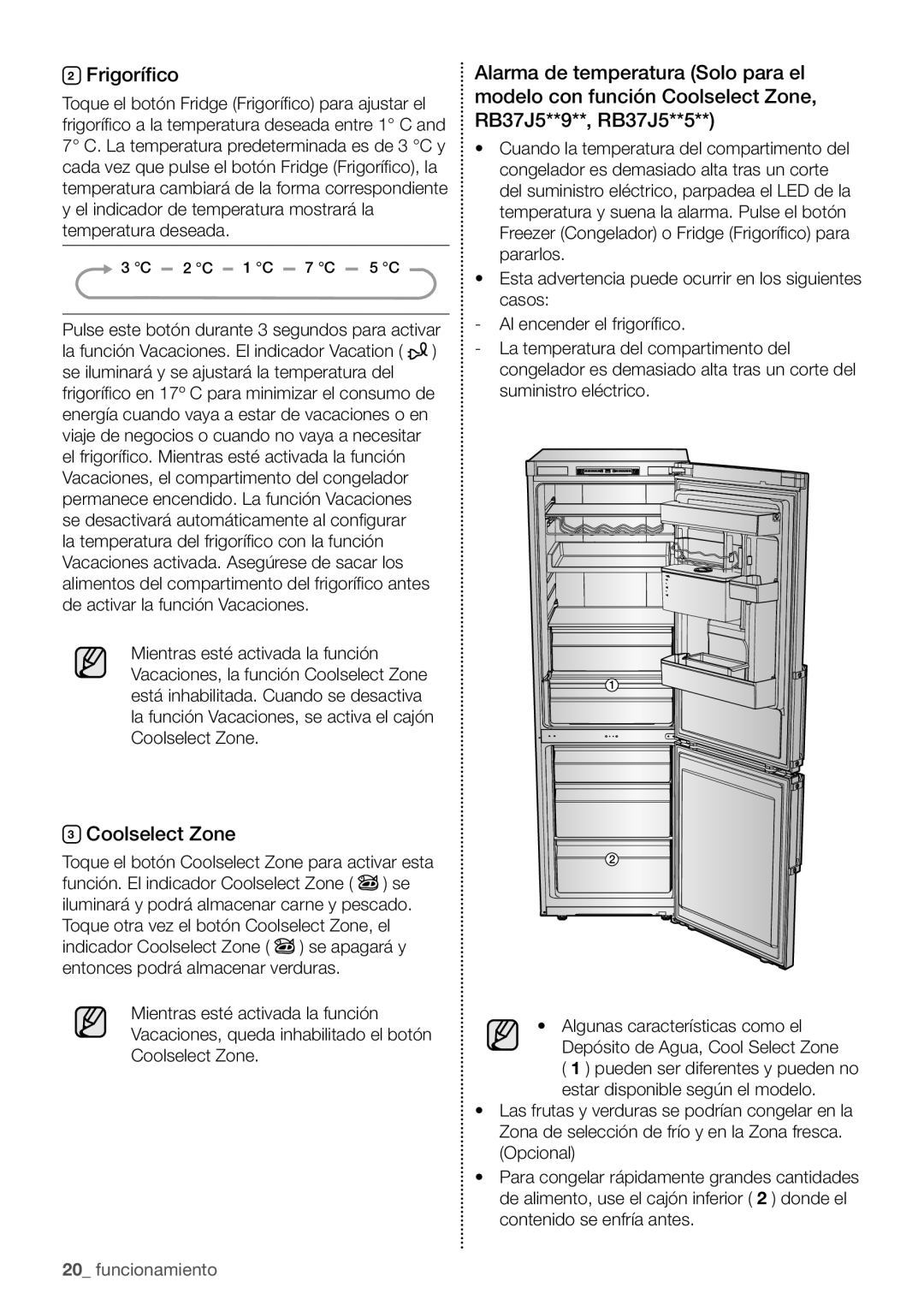 Samsung RB29HSR2DSA/ES, RB29HSR2DSA/EF, RB29FERNCWW/EF, RB29HSR2DSA/EG, RB29FERNDSA/ES manual Frigorífico, Coolselect Zone 