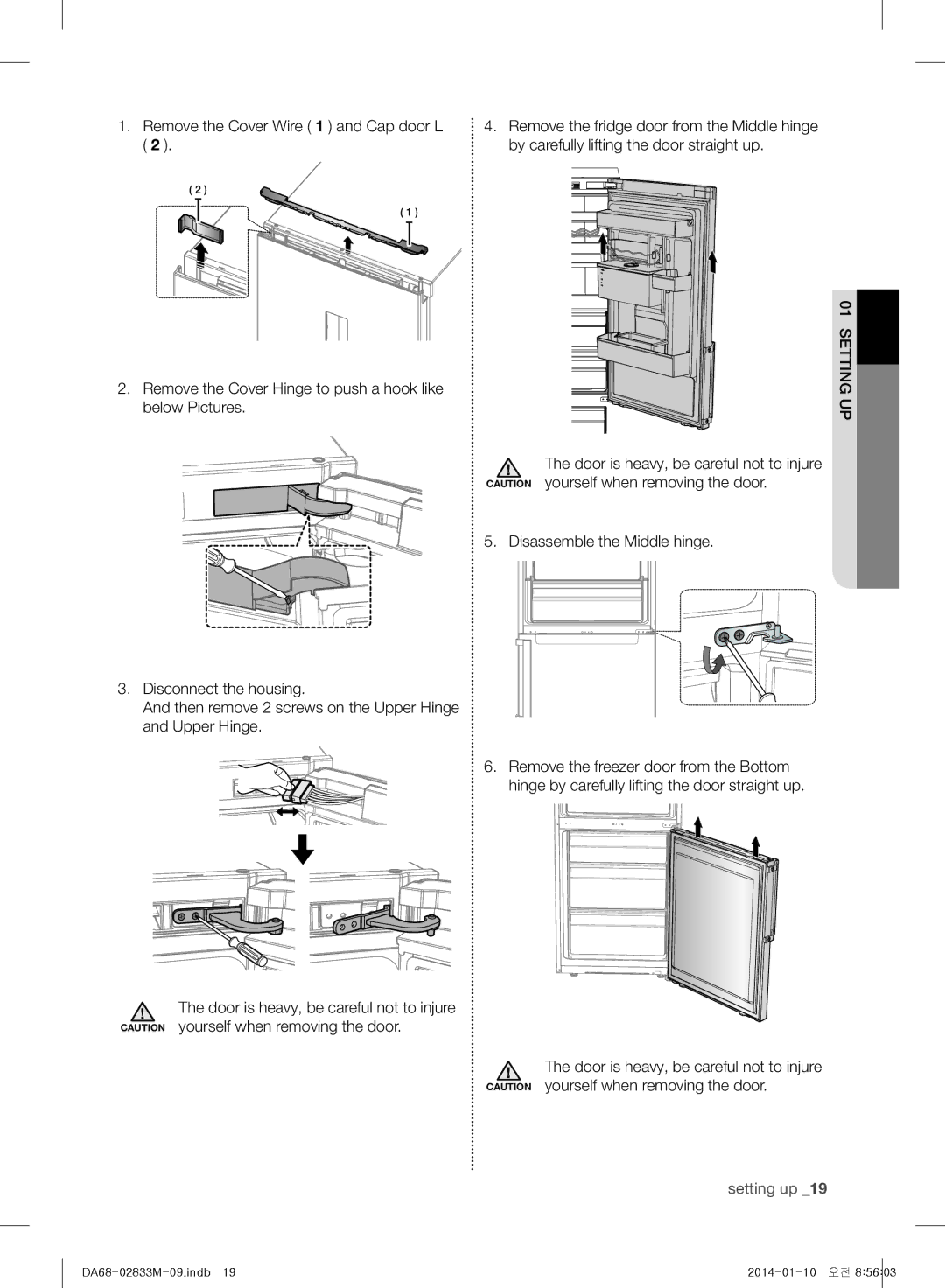 Samsung RB30J3000SA/EF, RB30J3215SA/EF, RB31FSRNDSA/EF, RB31FEJNDWW/EF, RB31FEJNDSS/EF, RB33J3215SS/EF manual Setting up 