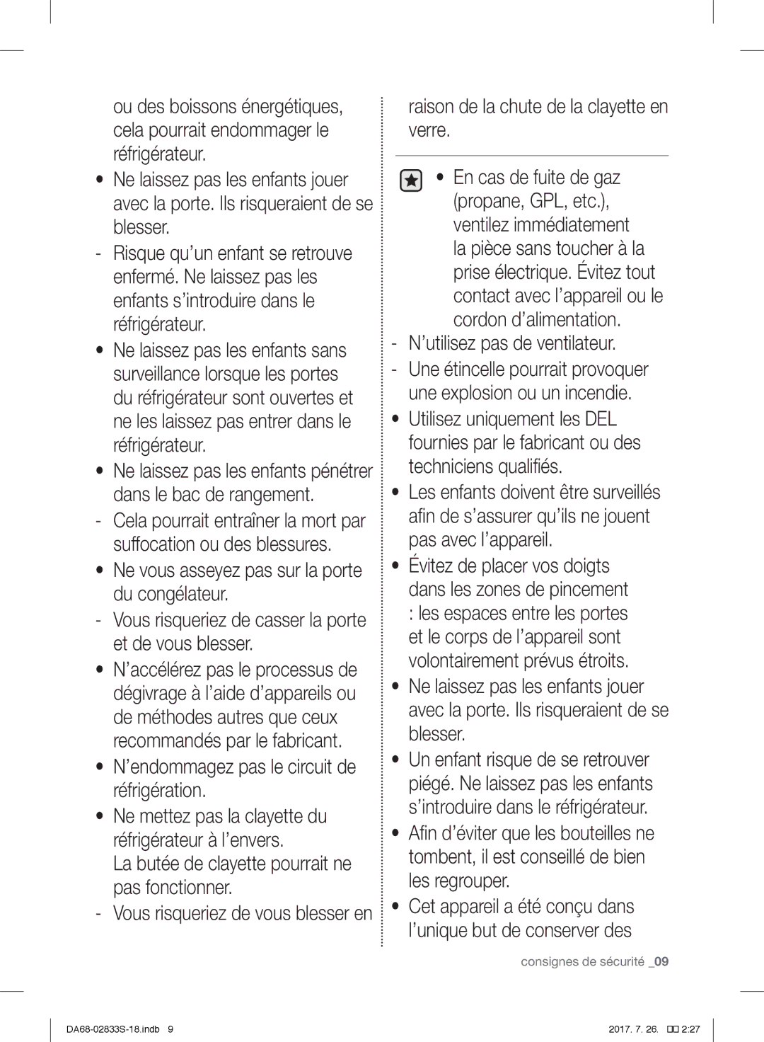 Samsung RB33J3000SA/EK manual La butée de clayette pourrait ne pas fonctionner, Raison de la chute de la clayette en verre 