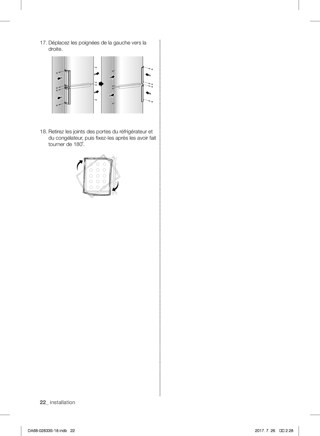 Samsung RB29FERNDWW/EF, RB31FSRNDSS/EF, RB31FDRNDSA/EF, RB31HSR2DSA/EF, RB29FSRNDWW/EF, RB33J3200SA/EK manual Installation 