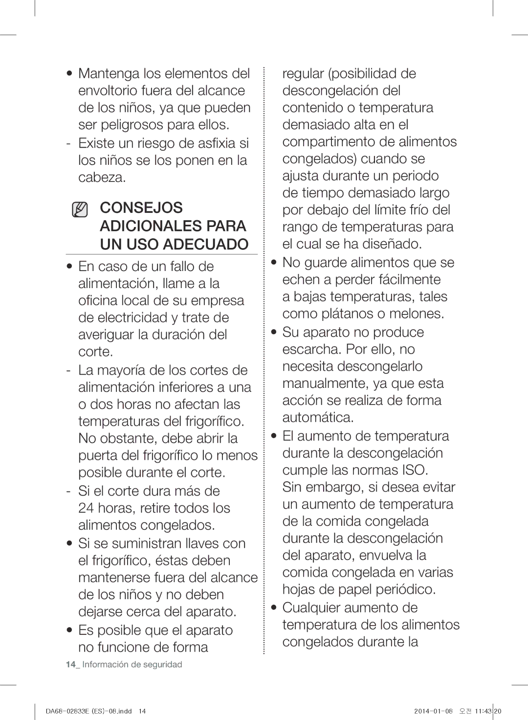 Samsung RB31FEJNDSA/EF, RB31HER2BSA/EF, RB31FEJNCSS/EF, RB31FERNCWW/EF manual Consejos Adicionales Para UN USO Adecuado 