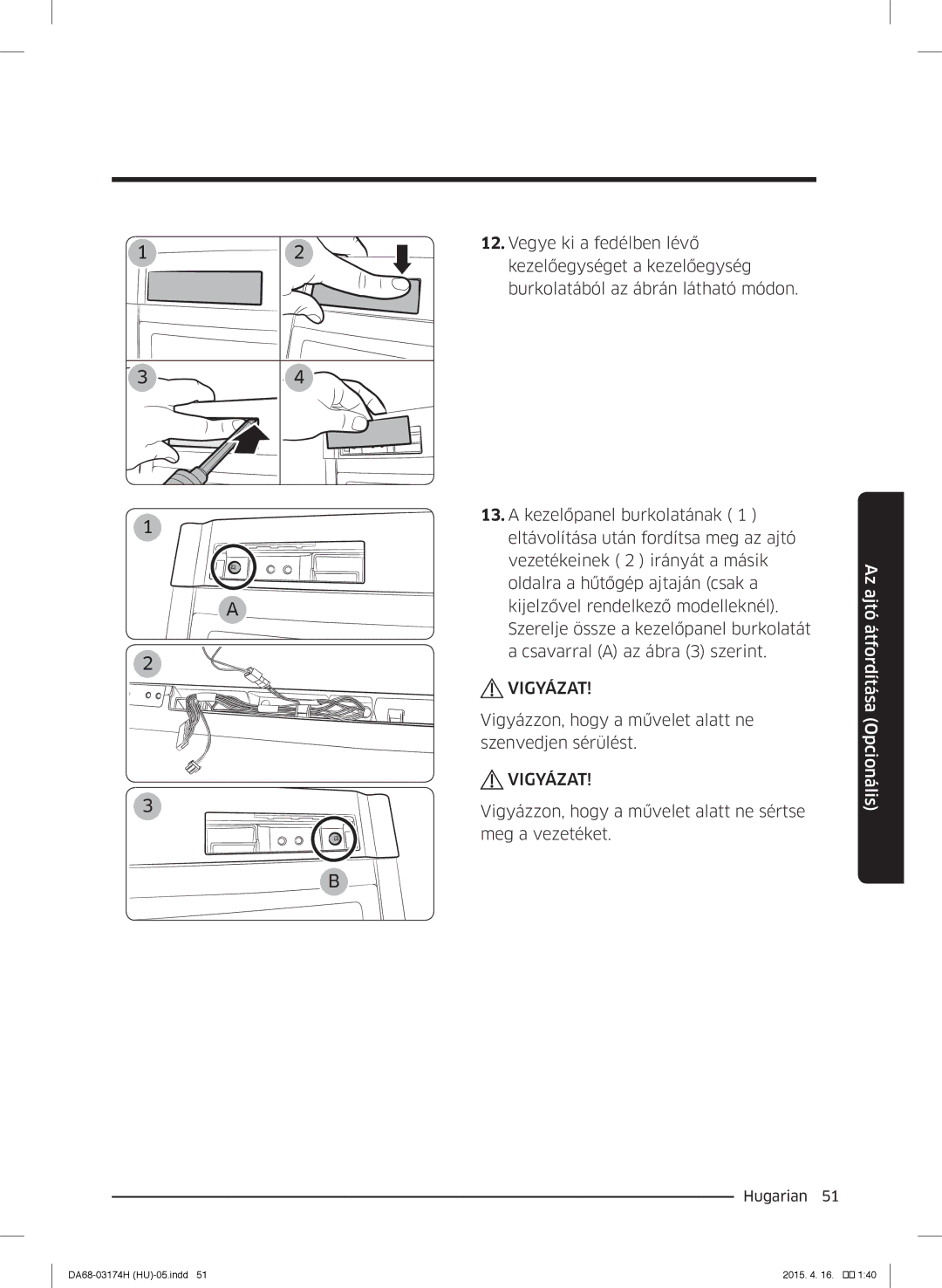 Samsung RB37J5925SS/EF, RB33J3830SA/EF, RB33J3030SA/EF, RB33J3030WW/EF, RB33J3230BC/EF manual Ajtó 