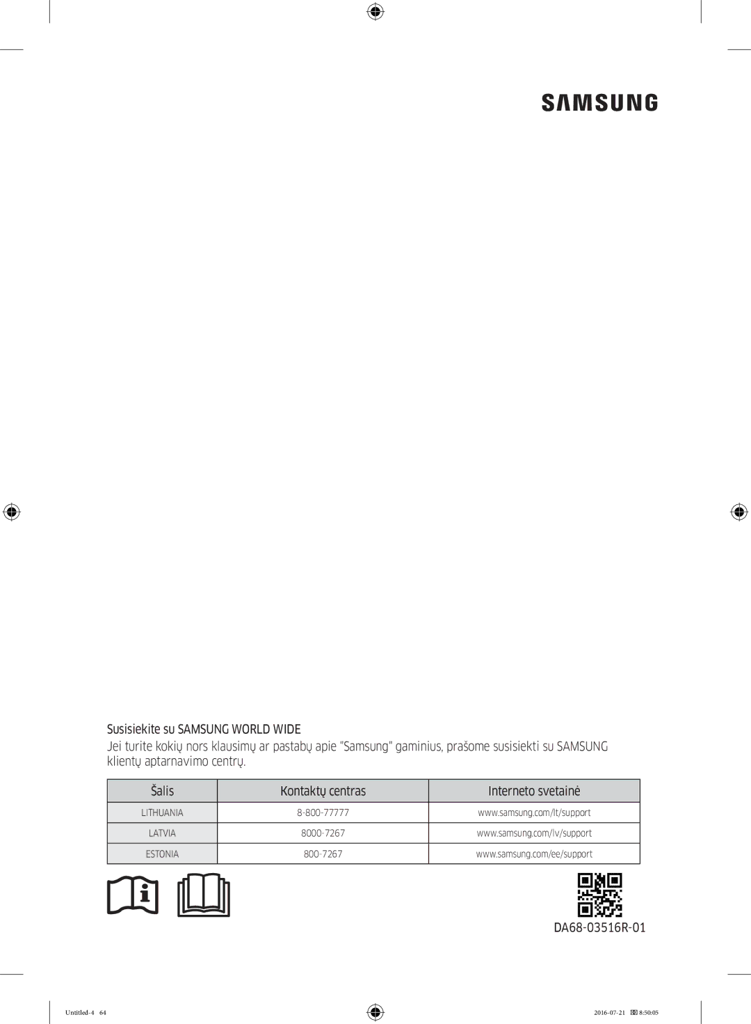 Samsung RB34K6032SS/EF, RB37K63611L/EF, RB34K6232SS/EF, RB37K63632C/EF manual DA68-03516R-01 