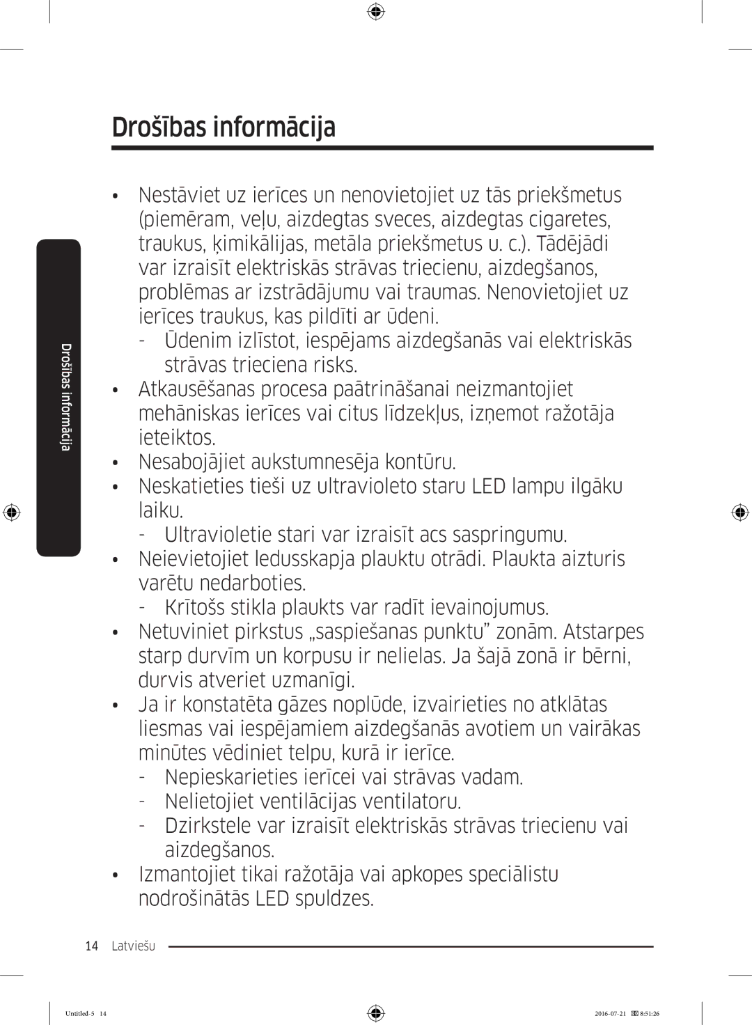 Samsung RB34K6232SS/EF, RB34K6032SS/EF, RB37K63611L/EF, RB37K63632C/EF manual Drošības informācija 