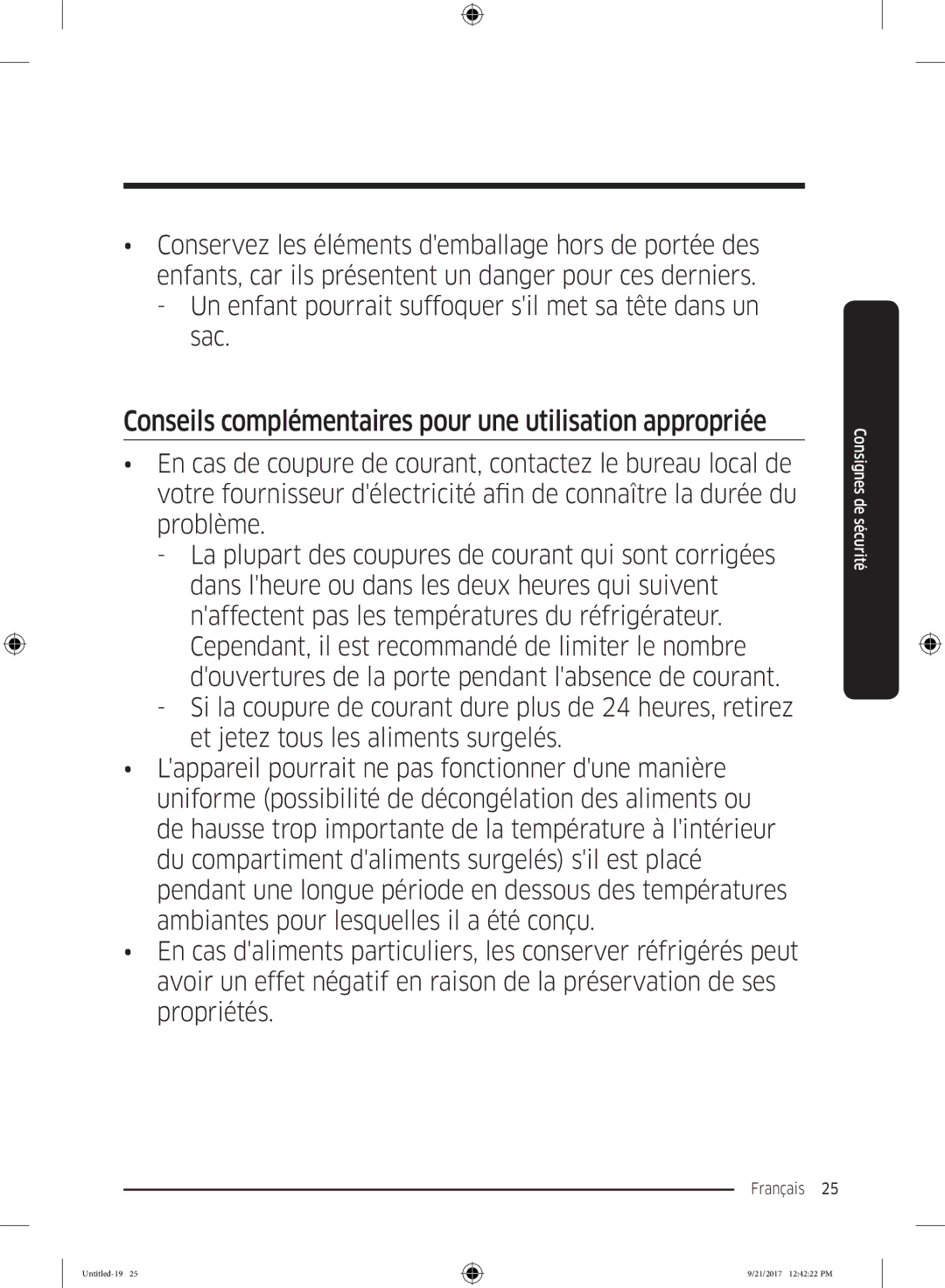 Samsung RB34K6032SS/EF, RB34K6100SS/EF manual Conseils complémentaires pour une utilisation appropriée 