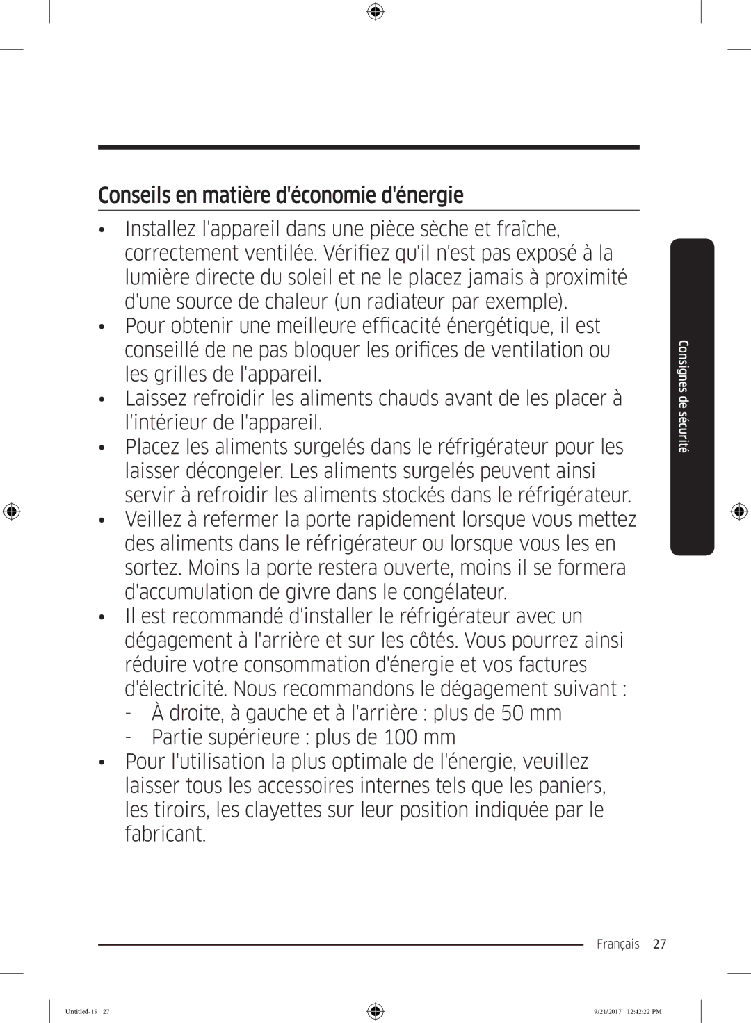 Samsung RB34K6032SS/EF, RB34K6100SS/EF manual Conseils en matière déconomie dénergie 