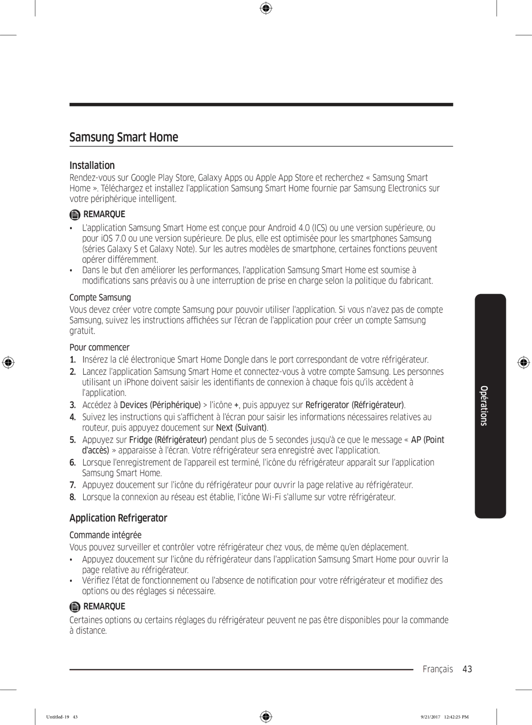 Samsung RB34K6032SS/EF, RB34K6100SS/EF manual Samsung Smart Home, Application Refrigerator 