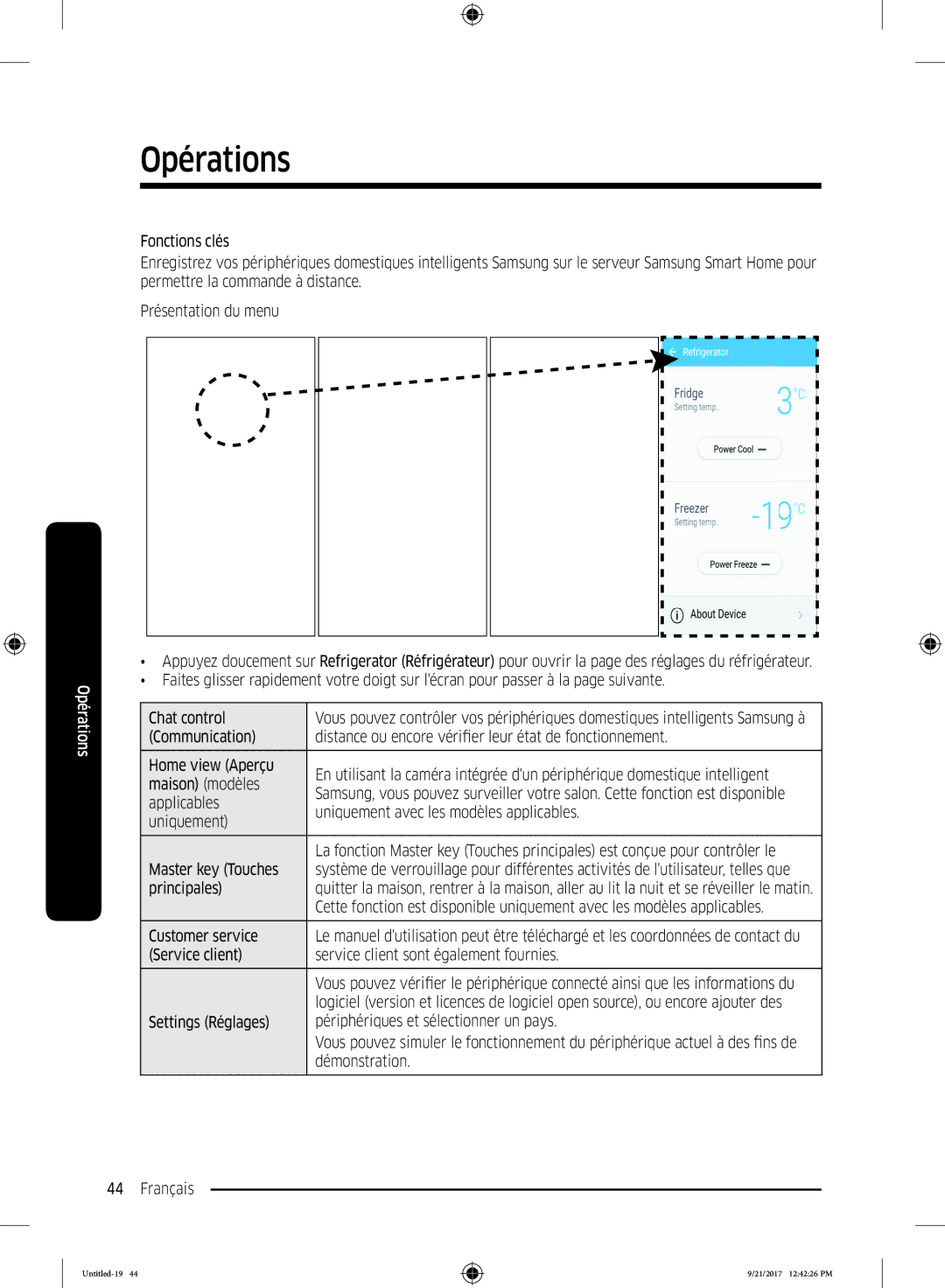 Samsung RB34K6100SS/EF manual Applicables, Uniquement avec les modèles applicables, Master key Touches, Principales 